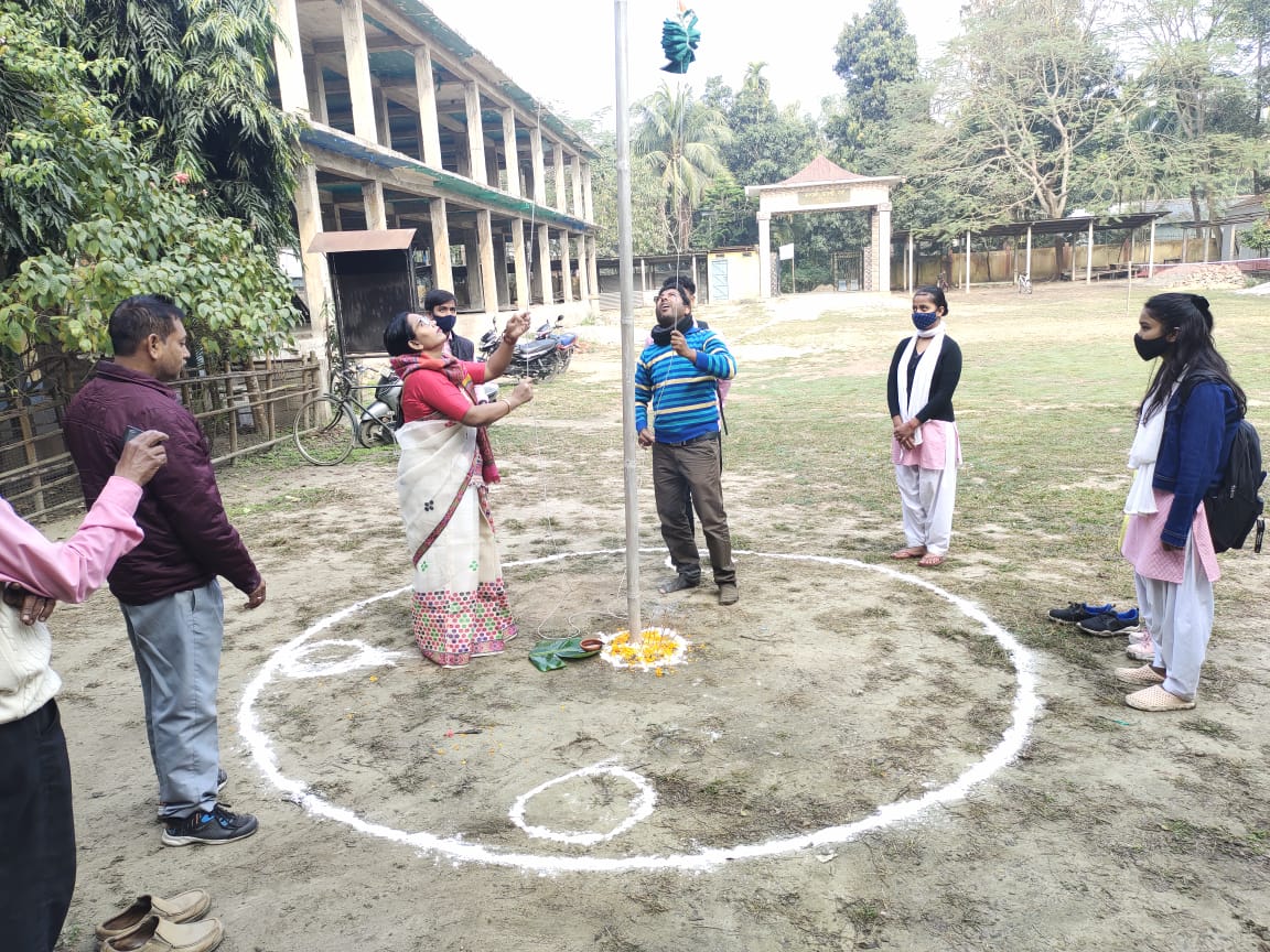 73rd Republic Day  Flag Hoisting at B.C.Medhi Coll