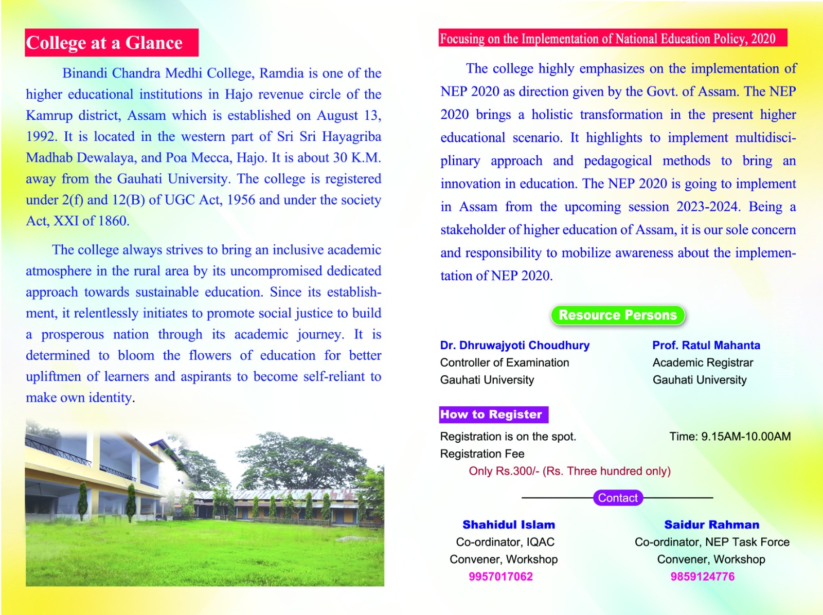NATIONAL WORKSHOP ON "IMPLEMENTATION OF NATIONAL E